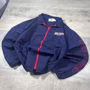 vintage 80s full zip, windbreaker jacket, Bud Light beer lightweight jacket